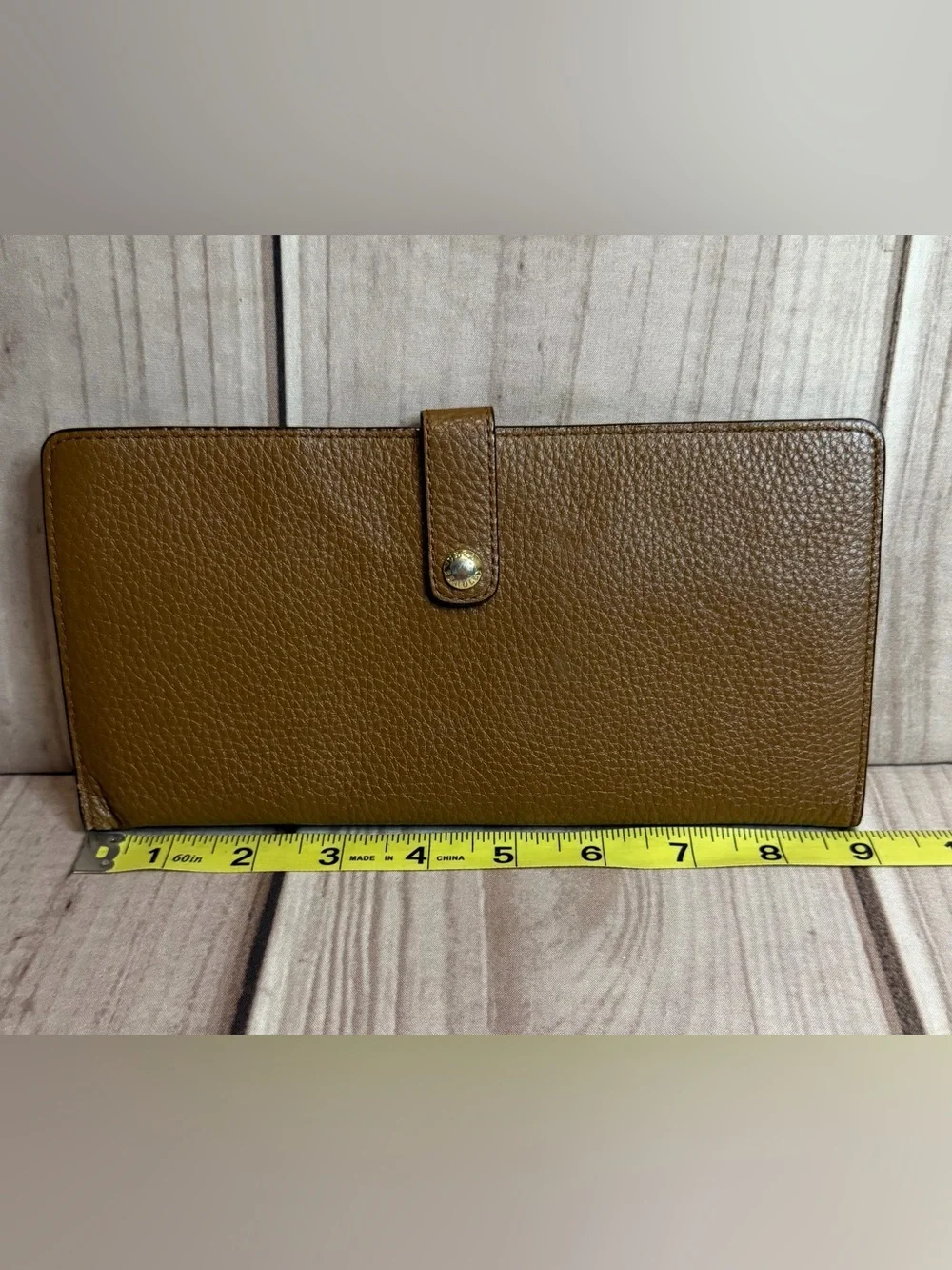 Vera Bradley Slim Travel Organizer Wallet Brown Pebbled Leather